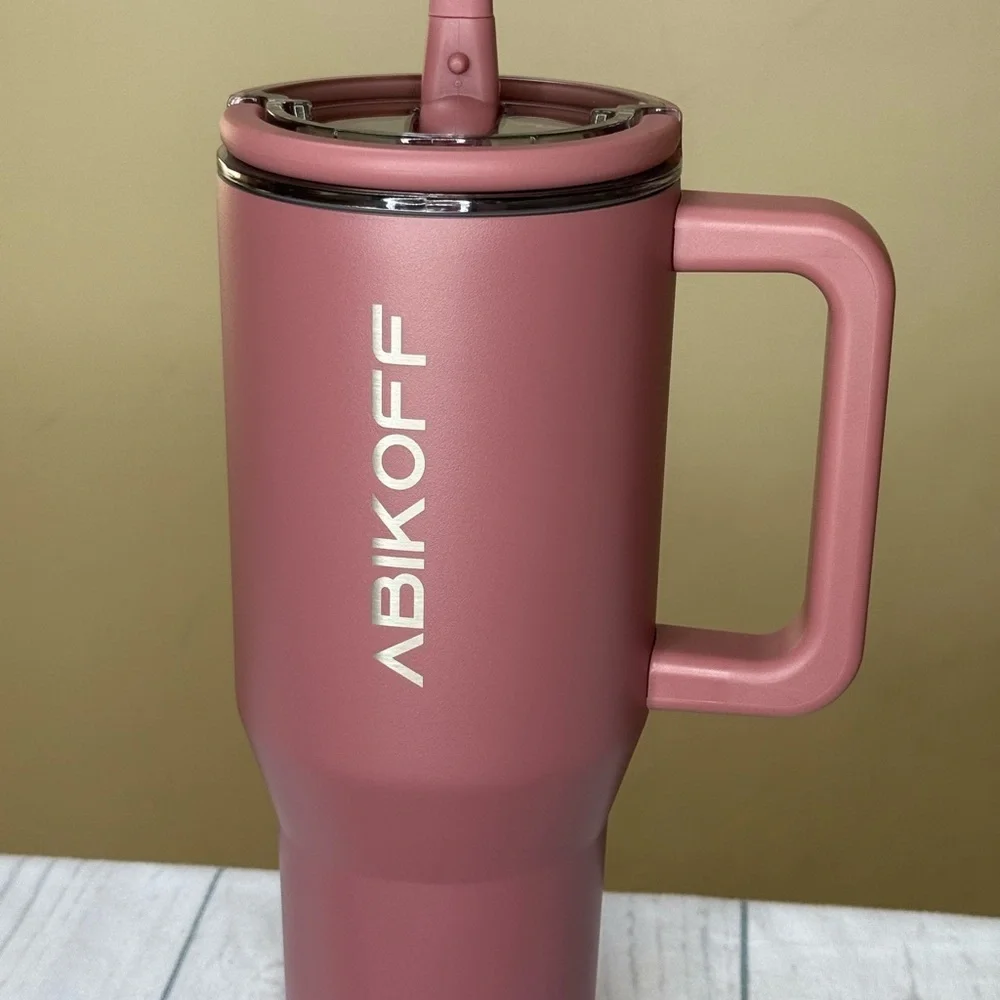 ABIKOFF 30oz Reusable Insulated Tumbler with Handle
